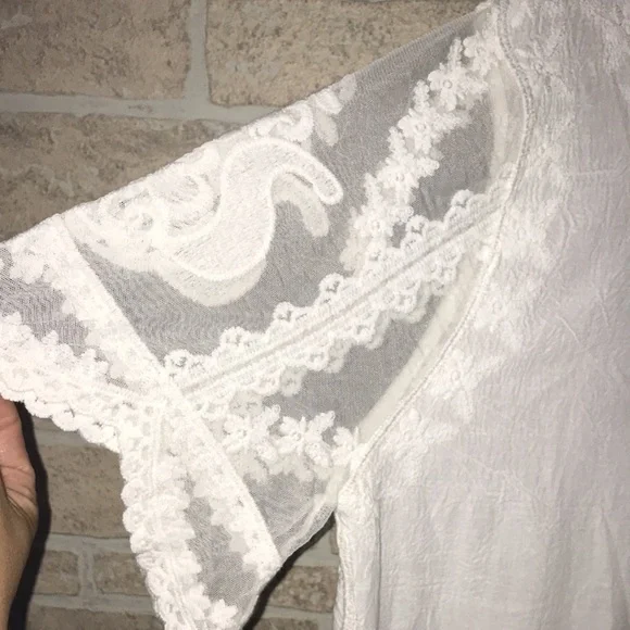 ✅Coco + Jaimeson Semi Sheer Embroidered Short Sleeve Dress/Beach Cover Up - Picture 2 of 8